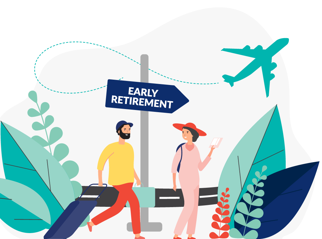 vector graphic of normal retirement