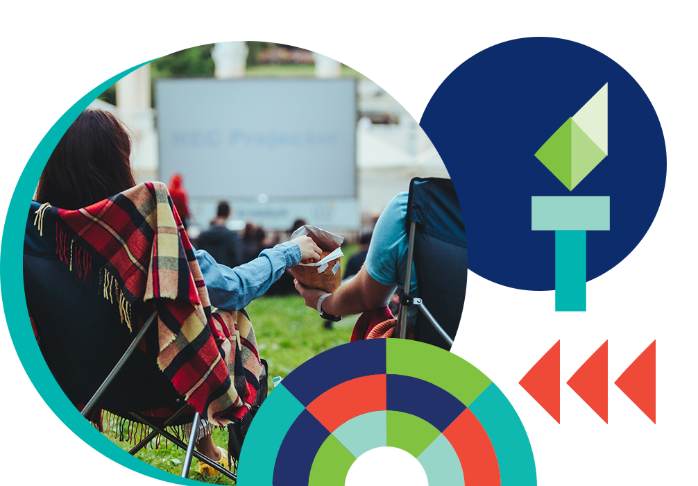 vector graphic of team working together to build a puzzle