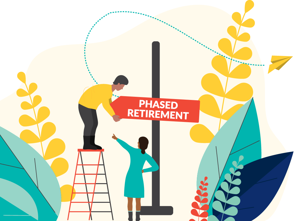 vector graphic of phased retirement