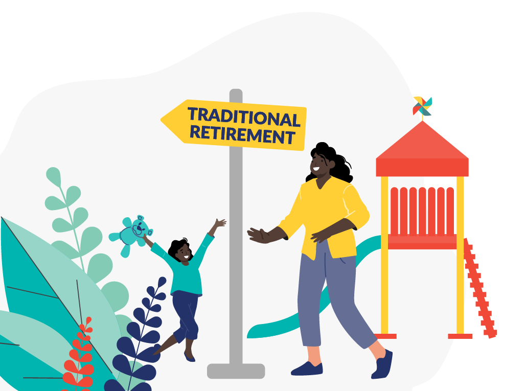 vector graphic of traditional retirement