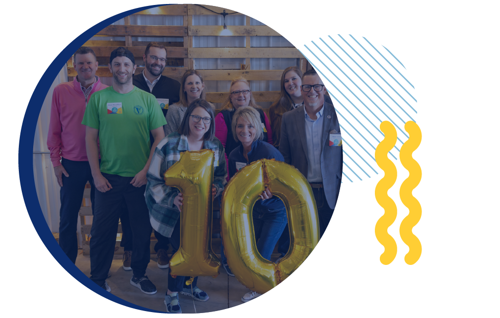 vector graphic of team working together to build a puzzle